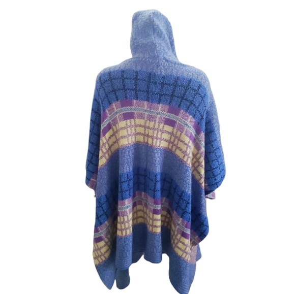 Free People Sweater Poncho Hooded Cardigan Multicolor Oversized Slouchy Soft OS - Picture 9 of 15